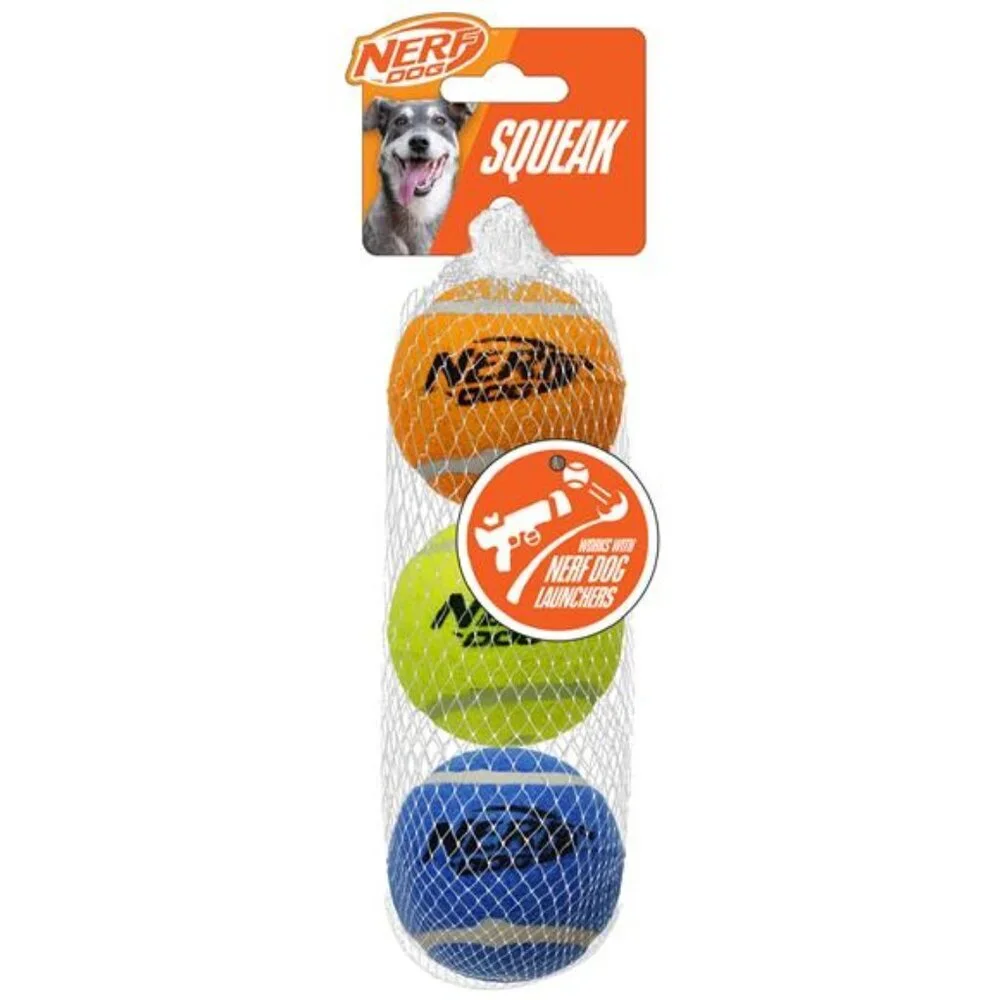 Nerf Dog 2.5-inch Squeak Tennis Ball Dog Toy 3-Pack